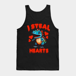 Kids I Steal Hearts Dino Baby Boy Valentines Day Tank Top